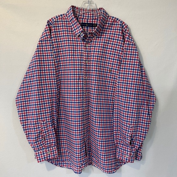 Ralph‎ Lauren Mens 3XB GINGHAM CHECKED LONG SLEEVE BUTTON UP SHIRT Exc Cond - Picture 2 of 8